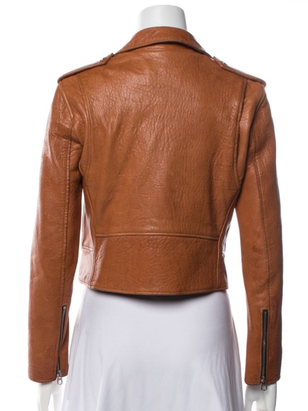 Sandro Cropped Leather Jacket - Picture 3 of 4
